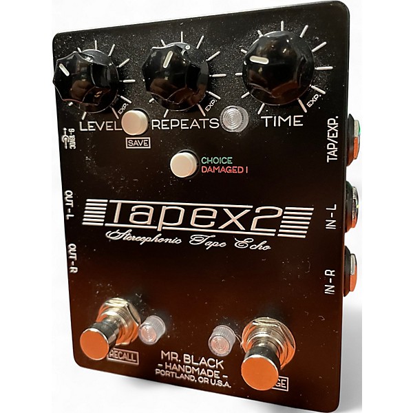 Used Mr. Black Black Tapex 2 Stereophonic Tape Echo / Delay Effect Pedal