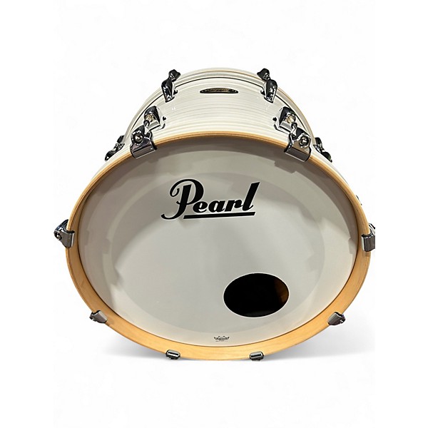 Used Pearl 3 Piece Masters Maple Gum Pearl White Drum Kit