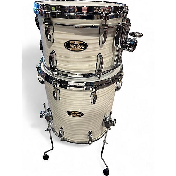 Used Pearl 3 Piece Masters Maple Gum Pearl White Drum Kit