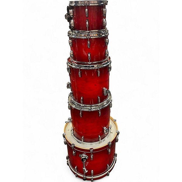 Used Pearl 5 Piece Session Studio Select Antique Crimson Burst Drum Kit