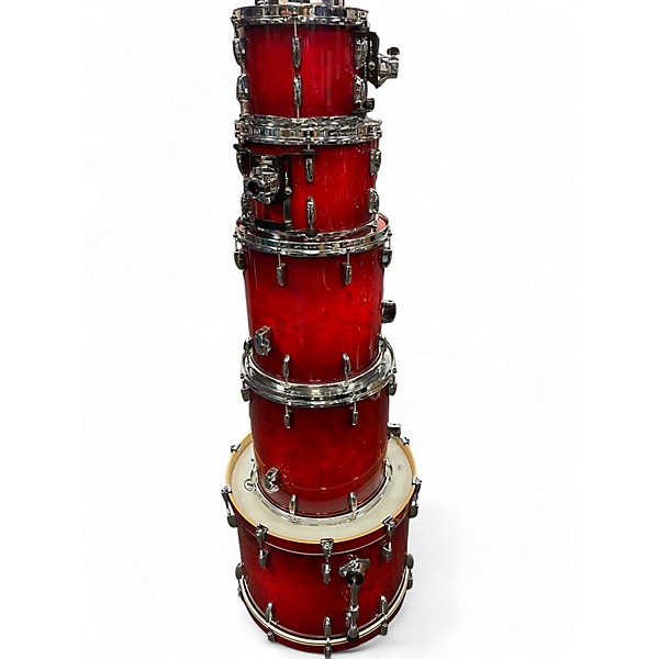 Used Pearl 5 Piece Session Studio Select Antique Crimson Burst Drum Kit