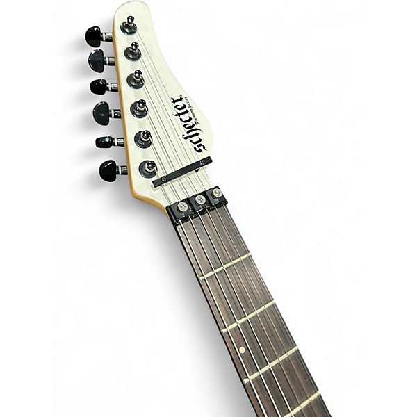 Used Schecter Guitar Research PT-FR SVSS White Solid Body Electric Guitar