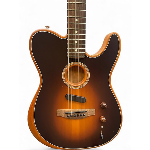 Used Fender Acoustasonic Player Telecaster bourbon burst Acoustic Electric Guitar