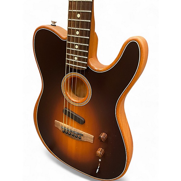 Used Fender Acoustasonic Player Telecaster bourbon burst Acoustic Electric Guitar