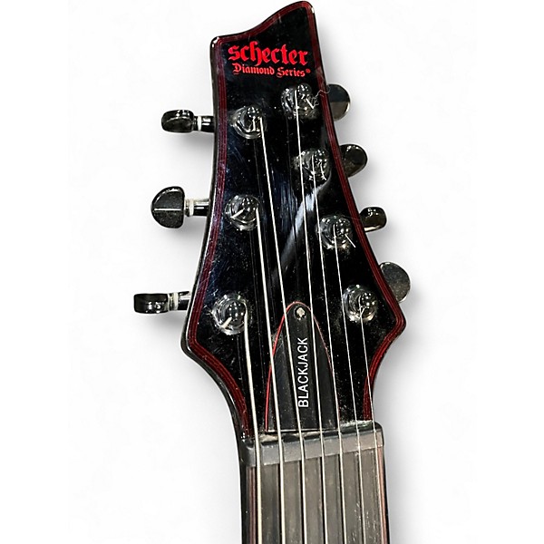 Used Schecter Guitar Research Blackjack C7 Black Solid Body Electric Guitar