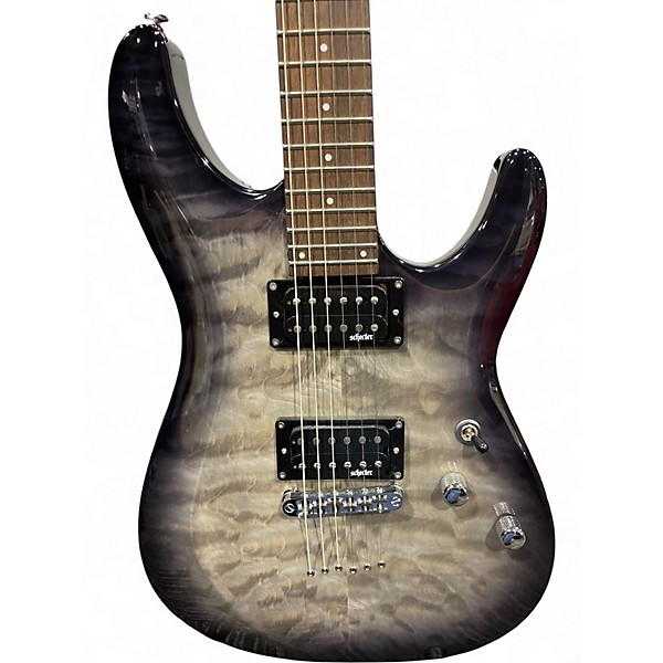 Used Schecter Guitar Research C6 PLUS SILVER BURST Solid Body Electric Guitar