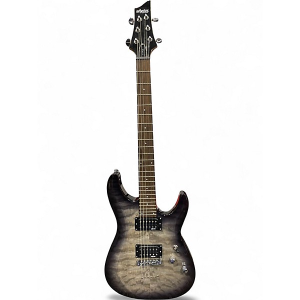 Used Schecter Guitar Research C6 PLUS SILVER BURST Solid Body Electric Guitar