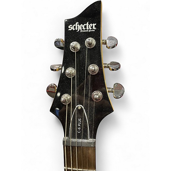 Used Schecter Guitar Research C6 PLUS SILVER BURST Solid Body Electric Guitar