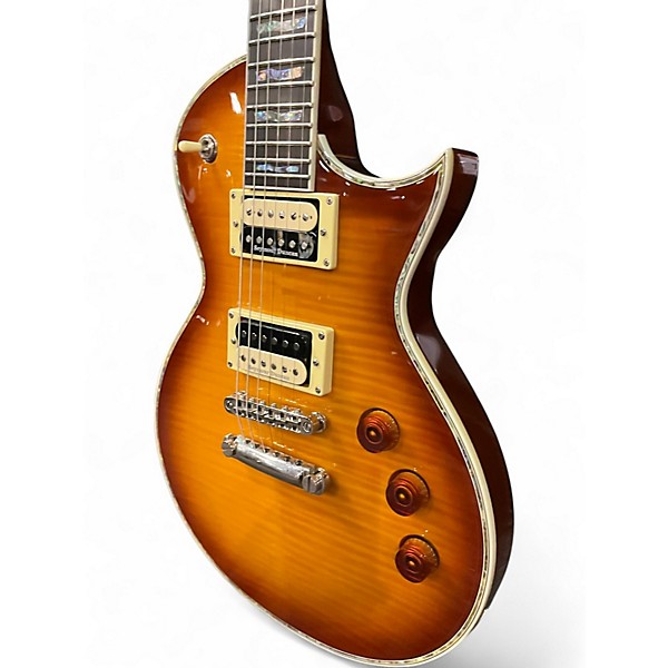 Used Esp Ltd EC1000 Deluxe Amber Sunburst Solid Body Electric Guitar