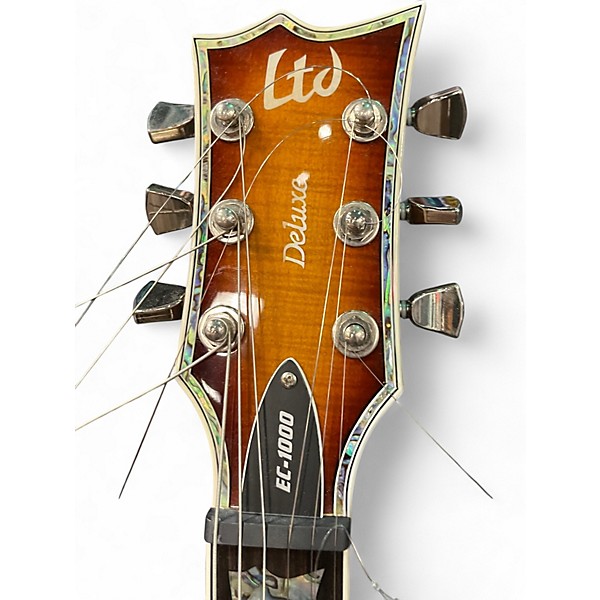 Used Esp Ltd EC1000 Deluxe Amber Sunburst Solid Body Electric Guitar