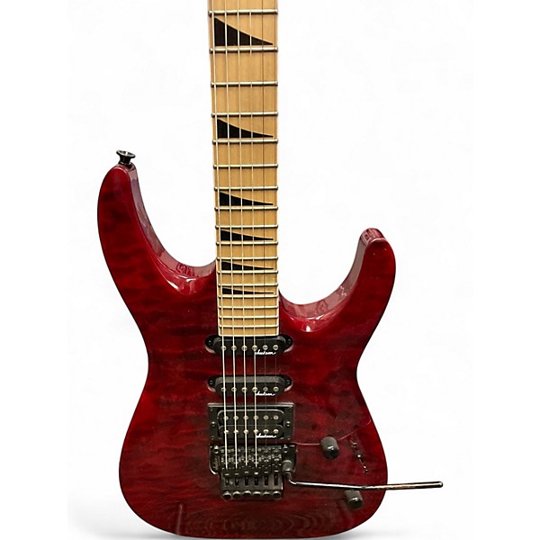 Used Jackson JS34Q Dinky Trans Red Solid Body Electric Guitar