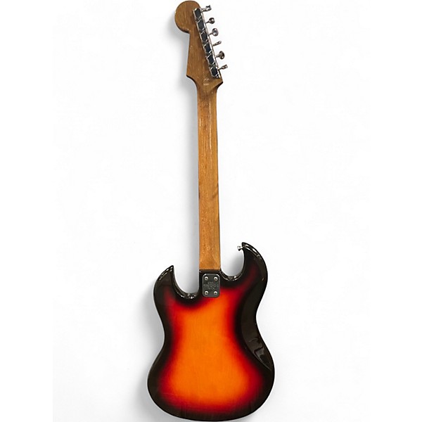 Vintage 1960s Conrad 1247 3 Tone Sunburst Solid Body Electric Guitar