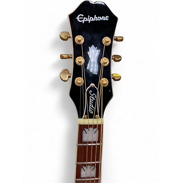 Used Epiphone J-200 EC Studio Left Handed Vintage Sunburst Acoustic Guitar