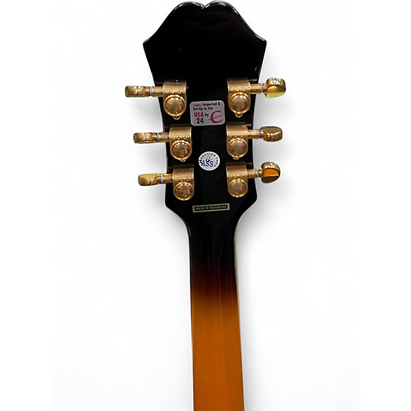 Used Epiphone J-200 EC Studio Left Handed Vintage Sunburst Acoustic Guitar