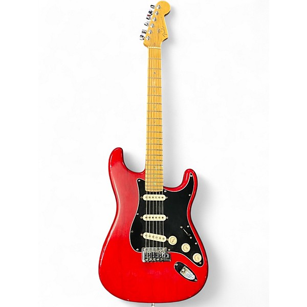 Used 2000 Fender American Deluxe Ash Stratocaster Trans Red Solid Body Electric Guitar
