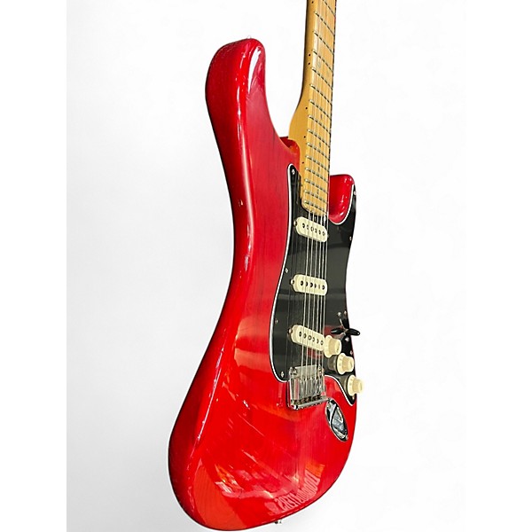 Used 2000 Fender American Deluxe Ash Stratocaster Trans Red Solid Body Electric Guitar