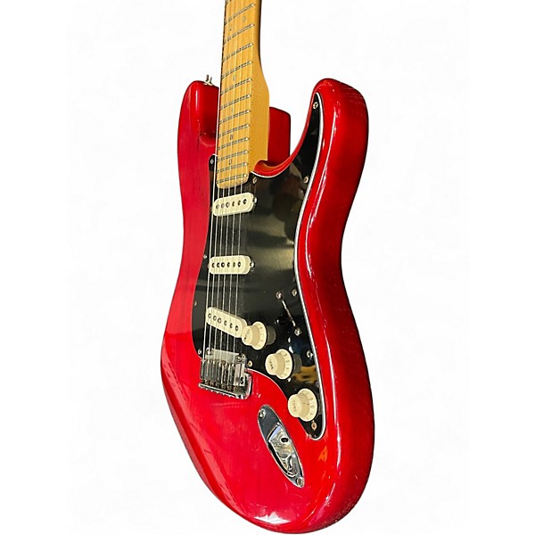 Used 2000 Fender American Deluxe Ash Stratocaster Trans Red Solid Body Electric Guitar