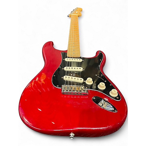 Used 2000 Fender American Deluxe Ash Stratocaster Trans Red Solid Body Electric Guitar