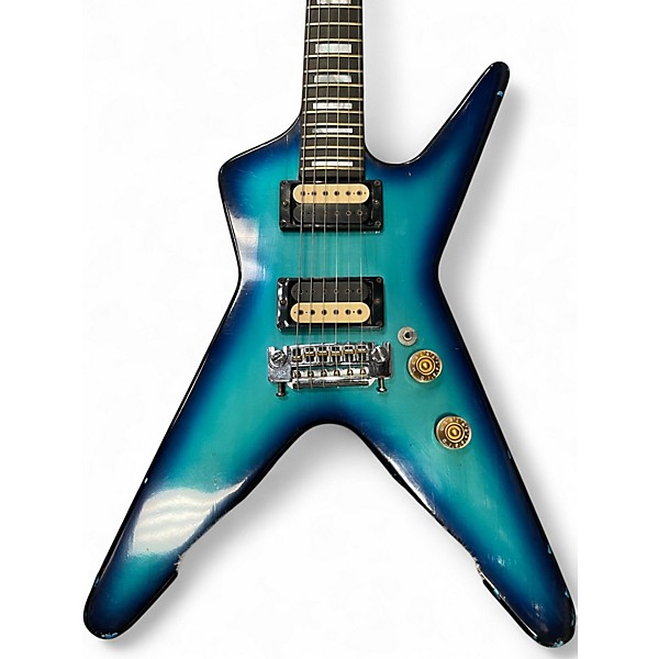 Vintage 1980s Dean ML Blue Fade Solid Body Electric Guitar
