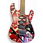 Used 2021 EVH Striped Series Frankie Red with Black and White Stripes Solid Body Electric Guitar