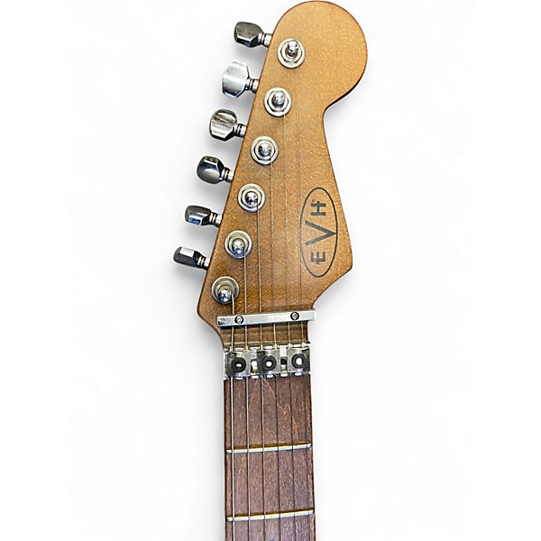 Used 2021 EVH Striped Series Frankie Red with Black and White Stripes Solid Body Electric Guitar