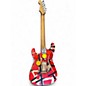 Used 2021 EVH Striped Series Frankie Red with Black and White Stripes Solid Body Electric Guitar