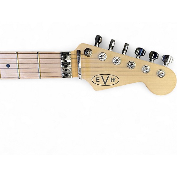 Used 2022 EVH Striped Series BLACK WITH YELLOW STRIPES Solid Body Electric Guitar