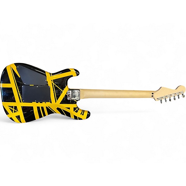 Used 2022 EVH Striped Series BLACK WITH YELLOW STRIPES Solid Body Electric Guitar
