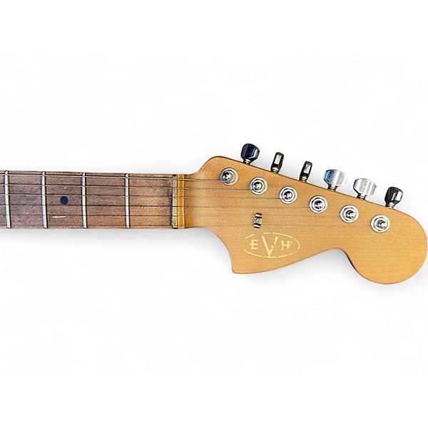 Used 2022 EVH '78 ERUPTION WHITE WITH BLACK STRIPES Solid Body Electric Guitar