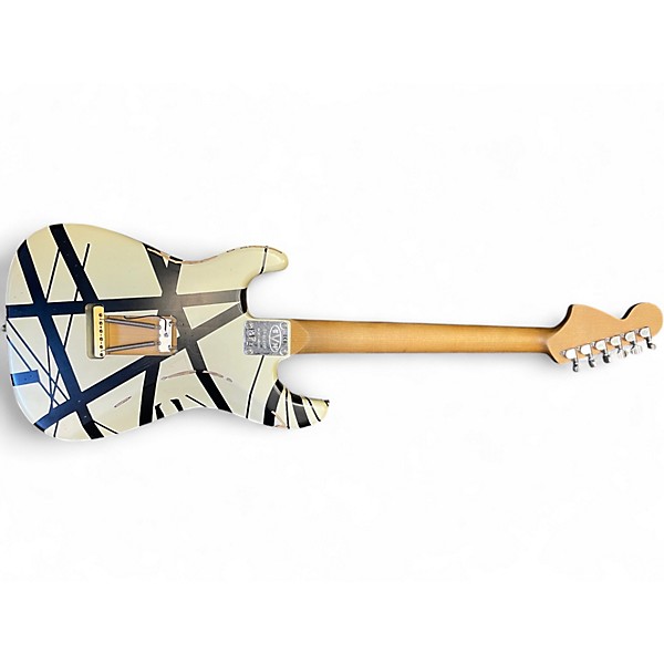 Used 2022 EVH '78 ERUPTION WHITE WITH BLACK STRIPES Solid Body Electric Guitar