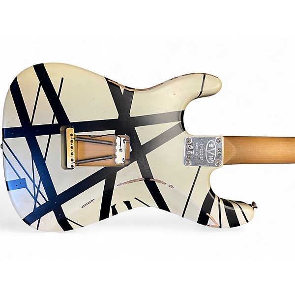 Used 2022 EVH '78 ERUPTION WHITE WITH BLACK STRIPES Solid Body Electric Guitar