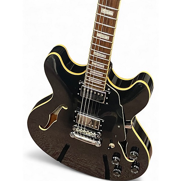 Used D'Angelico Premier Series DC Black Hollow Body Electric Guitar