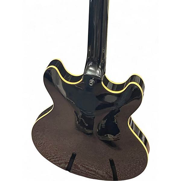 Used D'Angelico Premier Series DC Black Hollow Body Electric Guitar