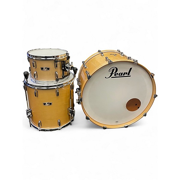 Used Pearl 3 Piece Wood Fiberglass Platinum Mist Drum Kit