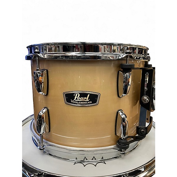 Used Pearl 3 Piece Wood Fiberglass Platinum Mist Drum Kit