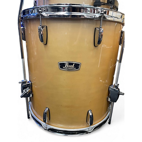 Used Pearl 3 Piece Wood Fiberglass Platinum Mist Drum Kit