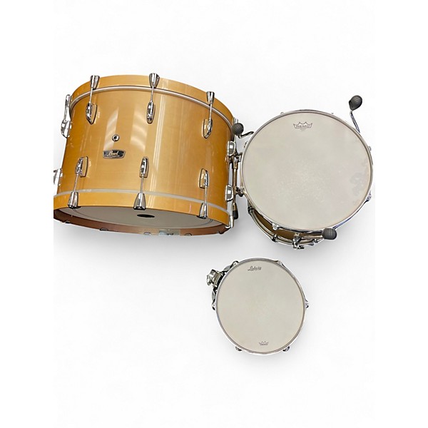 Used Pearl 3 Piece Wood Fiberglass Platinum Mist Drum Kit