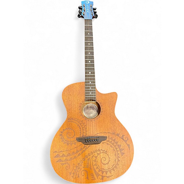 Used Luna GYP TAT MAH GC Mahogany Acoustic Electric Guitar
