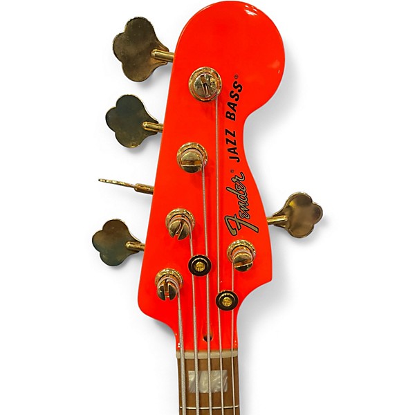 Used Fender MonoNeon Bass V Fluorescent Yellow Electric Bass Guitar