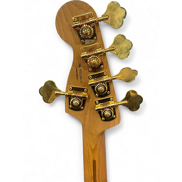 Used Fender MonoNeon Bass V Fluorescent Yellow Electric Bass Guitar