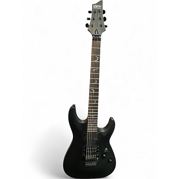 Used Schecter Guitar Research DAMIEN-FR Black Solid Body Electric Guitar