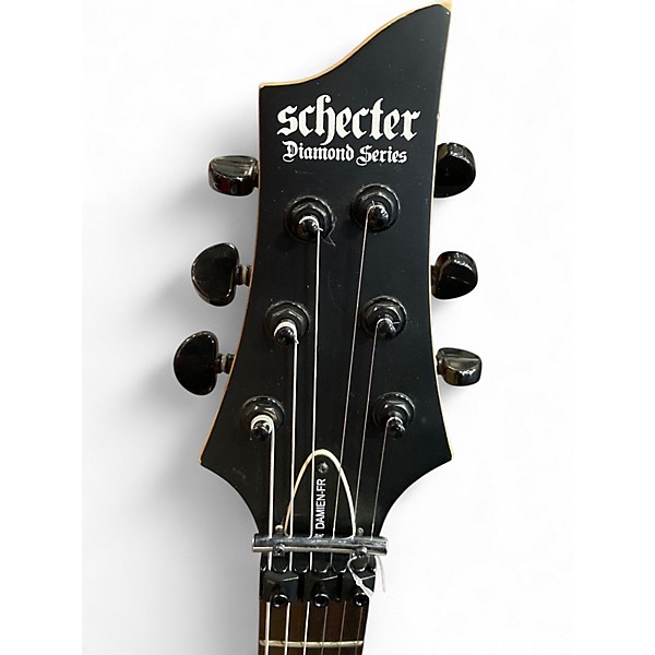 Used Schecter Guitar Research DAMIEN-FR Black Solid Body Electric Guitar