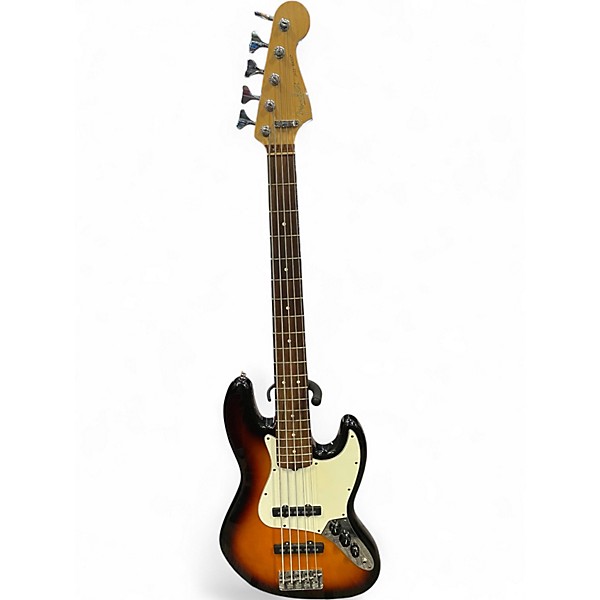 Used 1995 Fender American Standard Jazz Bass V 2 Tone Sunburst Electric Bass Guitar