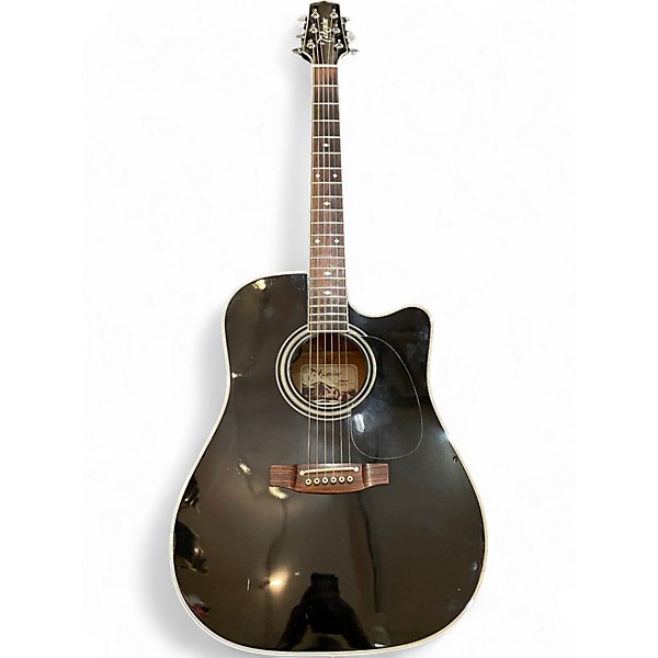 Used 2000s Takamine EF341SC Black Acoustic Electric Guitar