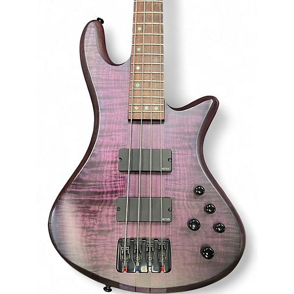 Used Schecter Guitar Research STILETTO STUDIO 4 STRING Trans Purple Electric Bass Guitar