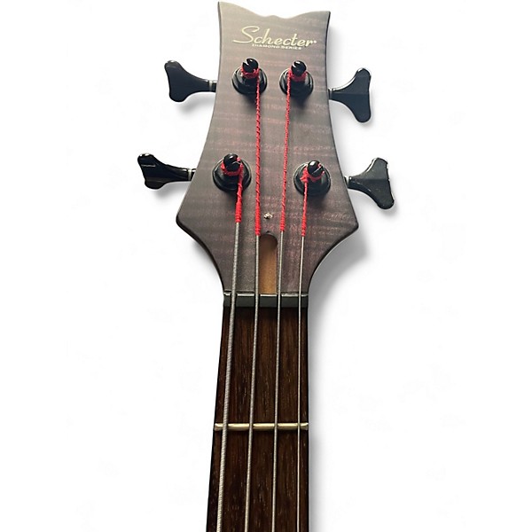 Used Schecter Guitar Research STILETTO STUDIO 4 STRING Trans Purple Electric Bass Guitar