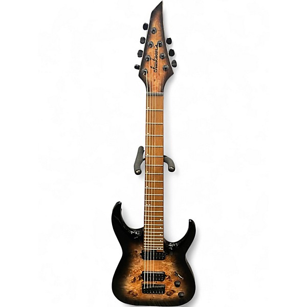 Used Jackson Misha Mansoor Juggernaut HT7P Black Burst Burl Solid Body Electric Guitar