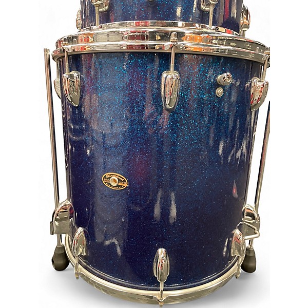 Used Slingerland 3 Piece Modern Jazz Outfit Blue Sparkle Drum Kit