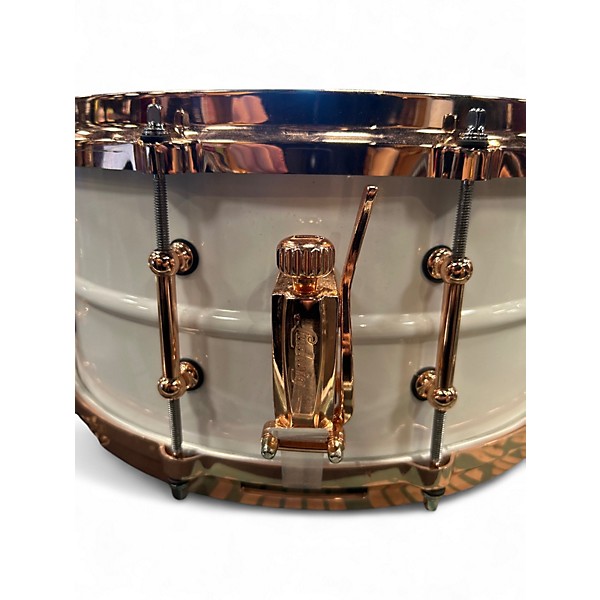 Used Ludwig 14X6.5 Polar Phonic Polar White Drum