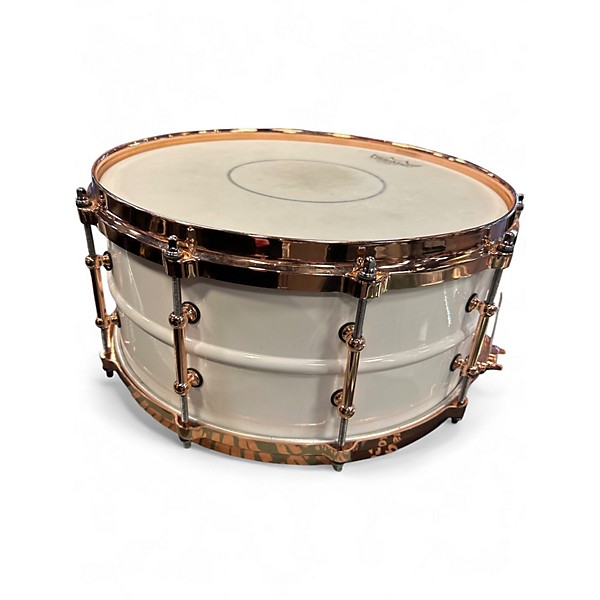 Used Ludwig 14X6.5 Polar Phonic Polar White Drum